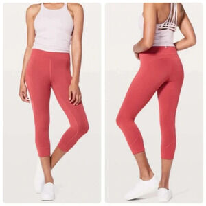 Lululemon In Movement Crop *Everlux 19" Vintage Rose Size 6